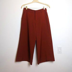 Moon River Dark Orange Cropped Wide-Leg Trousers - Size M